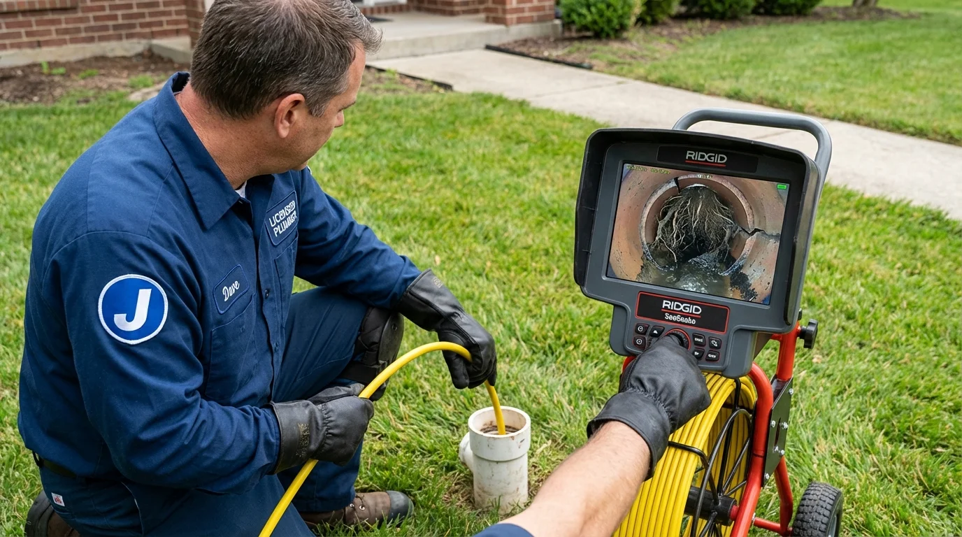 Sewer camera inspection being performed by Johns Plumbing LLC in Fair Haven
