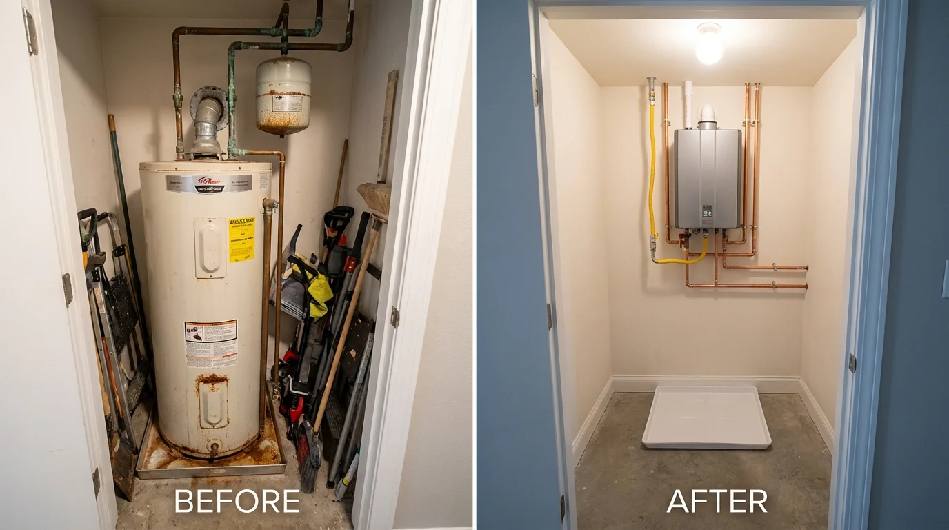 Tank water heater versus wall-mounted tankless unit comparison for Fair Haven, NJ homeowners
